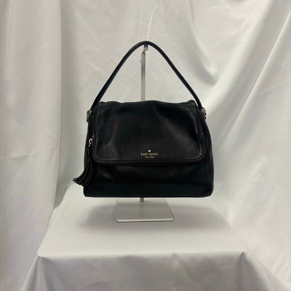 Kate Spade Chester Street Miri Satchel Bag Black Pebbled Leather Shoulder Purse - Picture 7 of 14